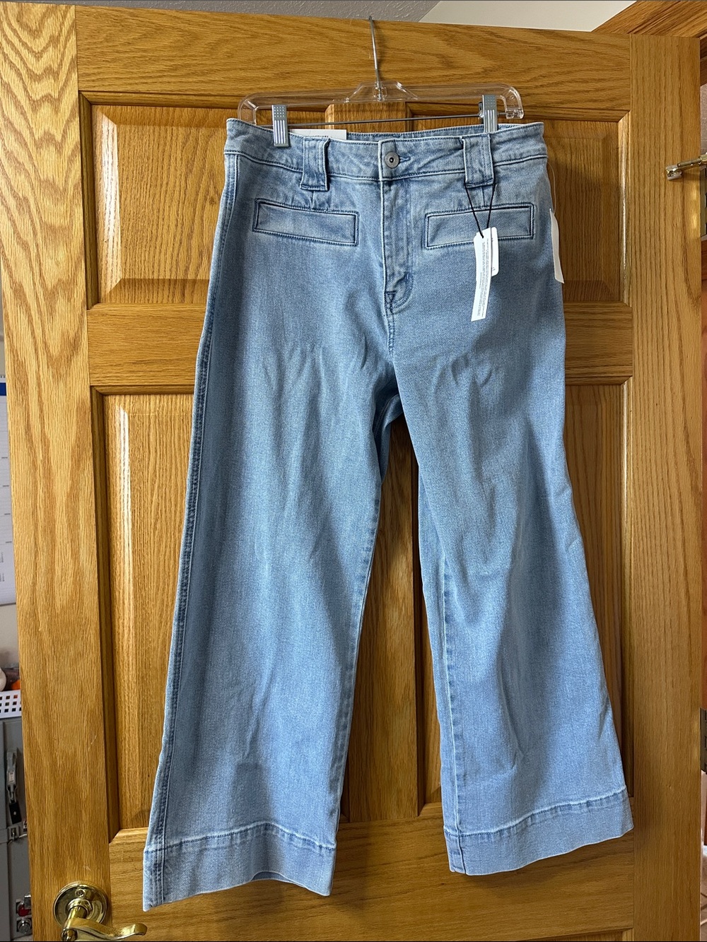 Sanctuary Light Wash Wide-Leg Cropped Jeans